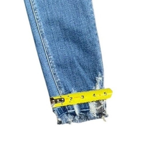 Vervet Womens Size 28 Button Fly Distressed Ripped Ankle Skinny Denim Blue Jeans - Picture 7 of 13